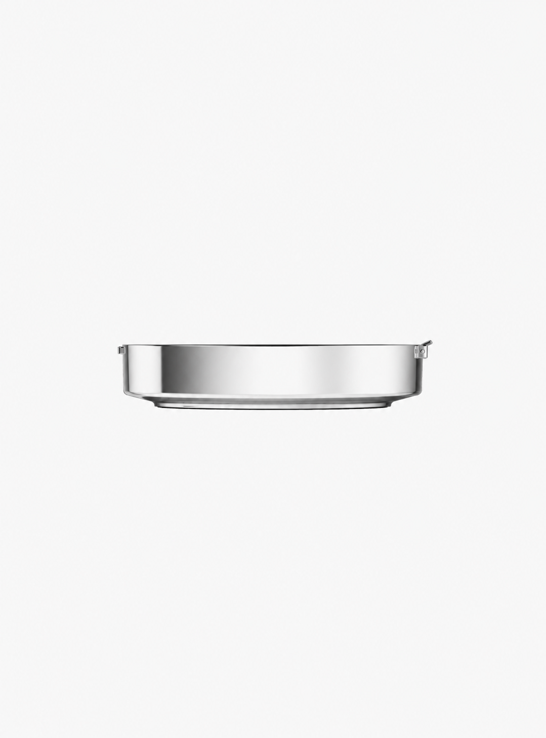 Side profile of the Remsen Pill Container on a white background, showing the sculpted French-curve base that gives the piece its floating appearance.